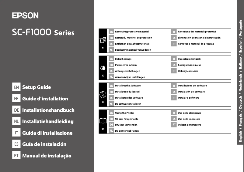 Page n°1 - Guide d'installation Epson SureColor SC-F1000