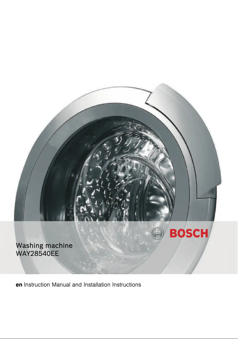 Page 1 de la notice Manuel utilisateur Bosch WAY28540EE