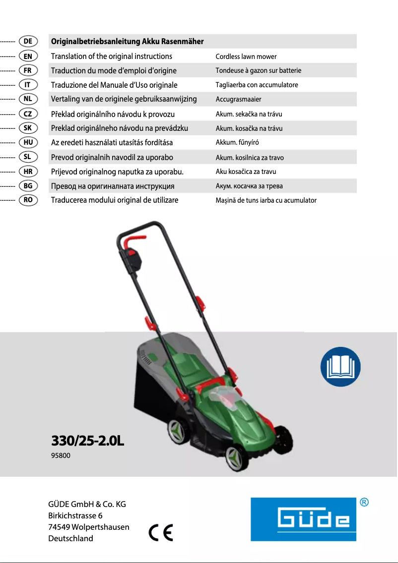 Image de la première page du manuel de l'appareil 330/25-2.0L