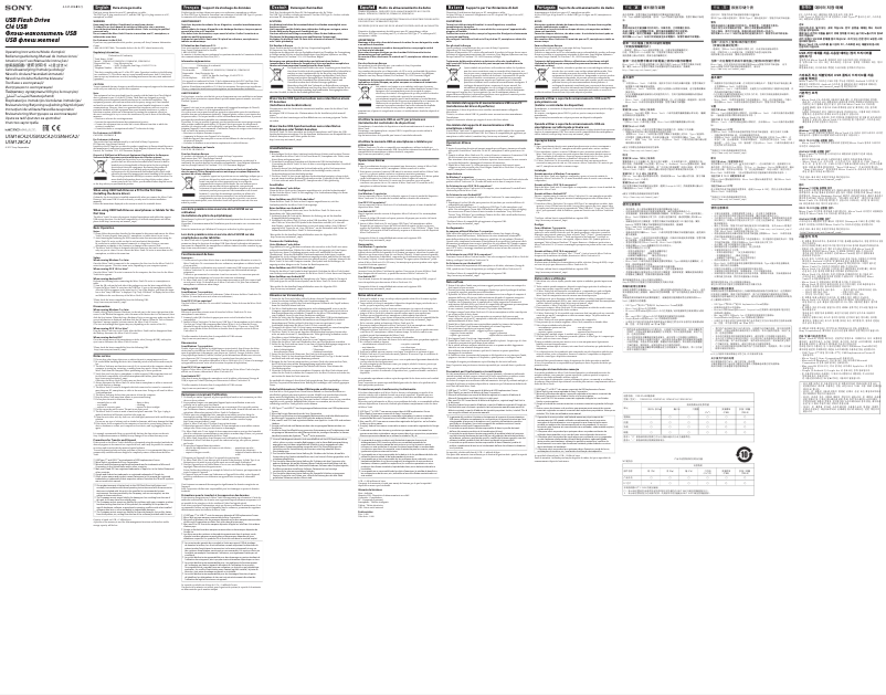 Page 1 de la notice Manuel utilisateur Sony USM64CA2