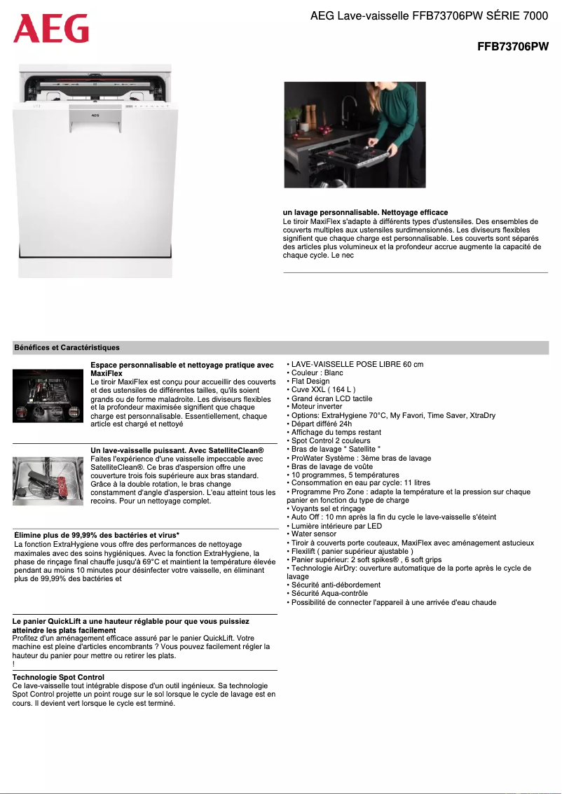 Image de la première page du manuel de l'appareil FFB73706PW