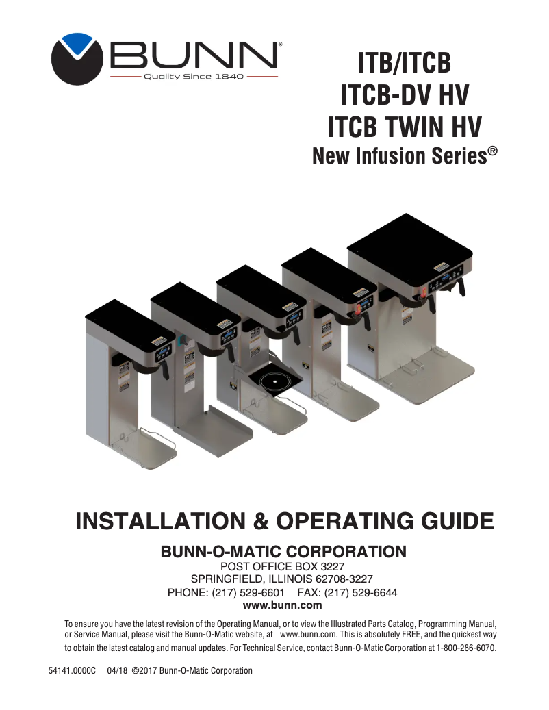 Image de la première page du manuel de l'appareil ITCBA-DV HV