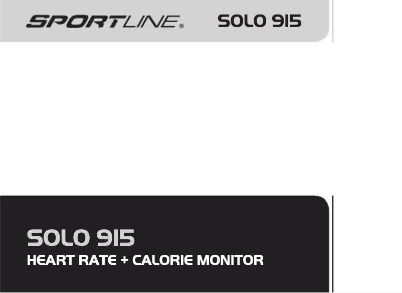 Page n°1 - Manuel utilisateur Sportline Solo 915