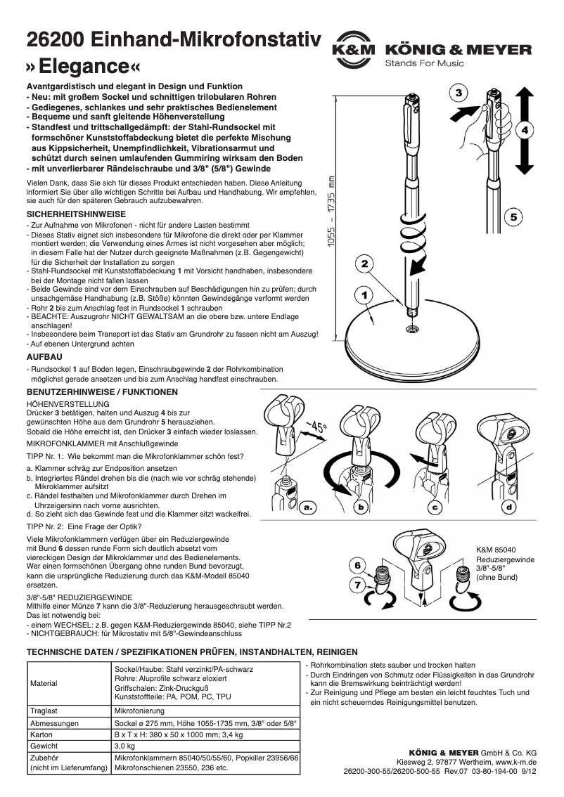 Image de la première page du manuel de l'appareil Elegance 26200
