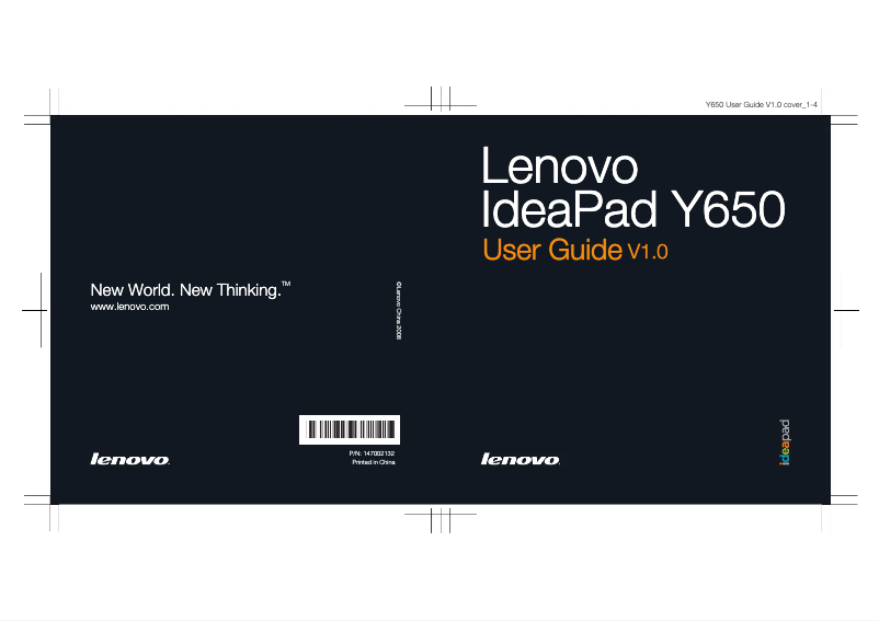 Page n°1 - Manuel utilisateur Lenovo IdeaPad Y650