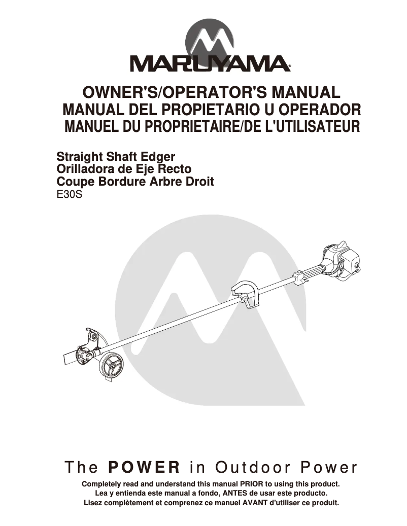 Image de la première page du manuel de l'appareil E30S