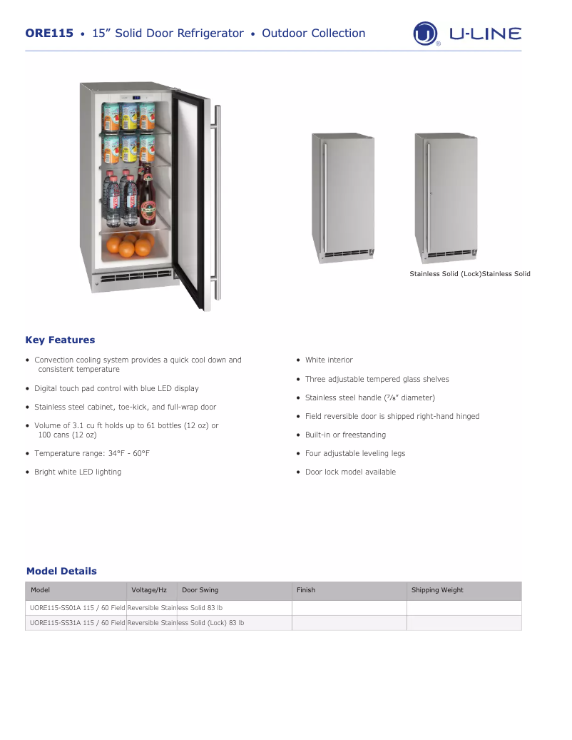 Image de la première page du manuel de l'appareil UORE115