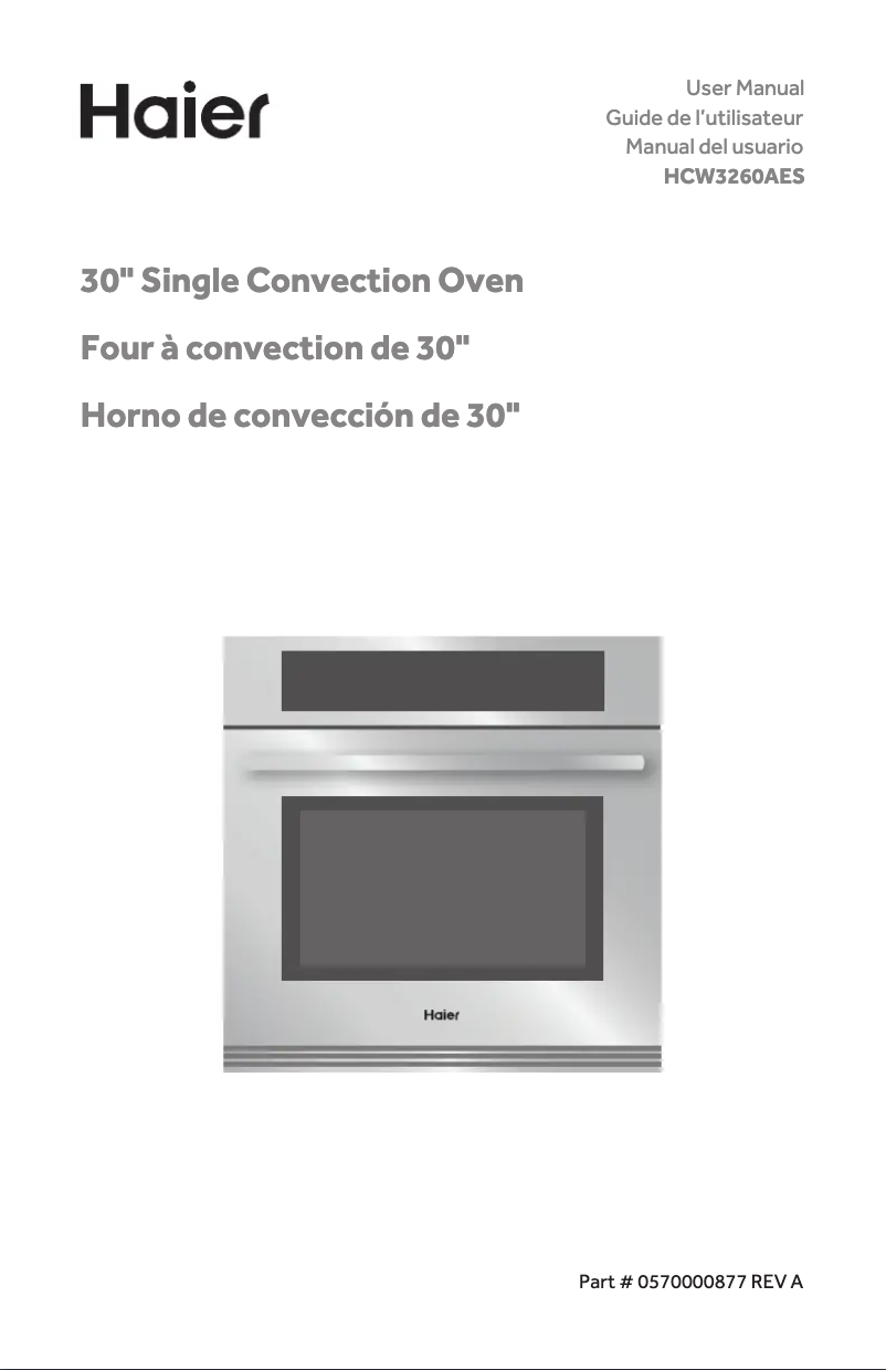 Page n°1 - Manuel d'utilisation et d'entretien Haier HCW3260AES