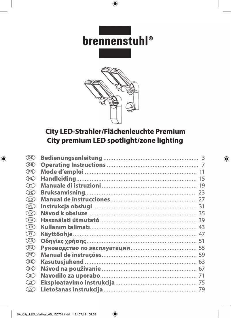 Page 1 de la notice Manuel utilisateur Brennenstuhl SV5405