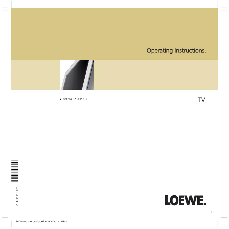 Page n°1 - Manuel utilisateur Loewe Articos 32HD-DR+