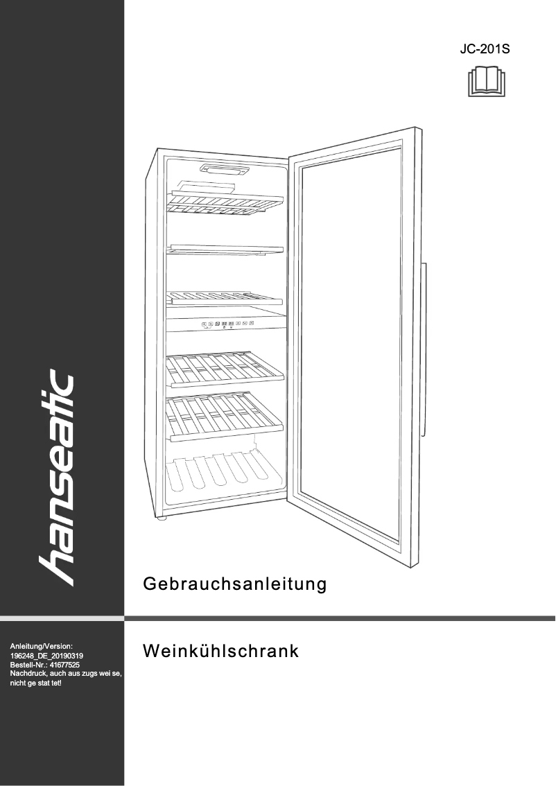 Page 1 de la notice Manuel utilisateur Hanseatic JC-201S