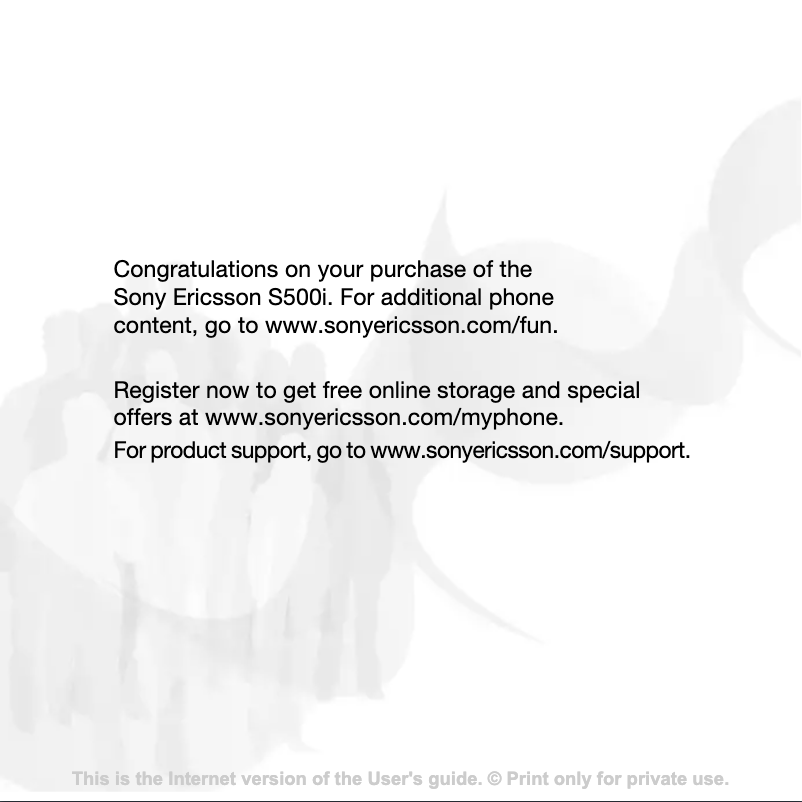 Page 1 de la notice Manuel utilisateur Sony Ericsson S500