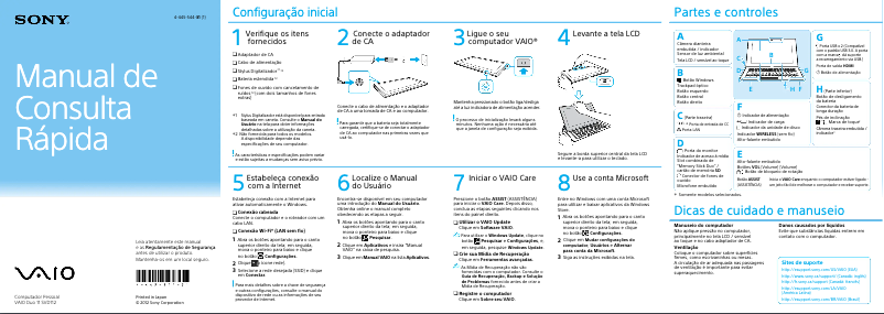 Image de la première page du manuel de l'appareil Vaio SVD11215