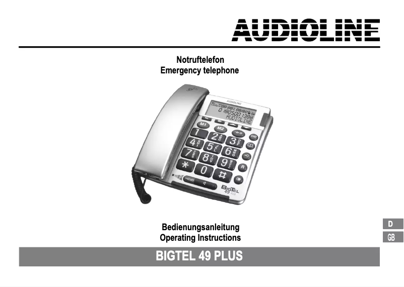 Page n°1 - Manuel utilisateur Audioline BIGTEL 49 PLUS