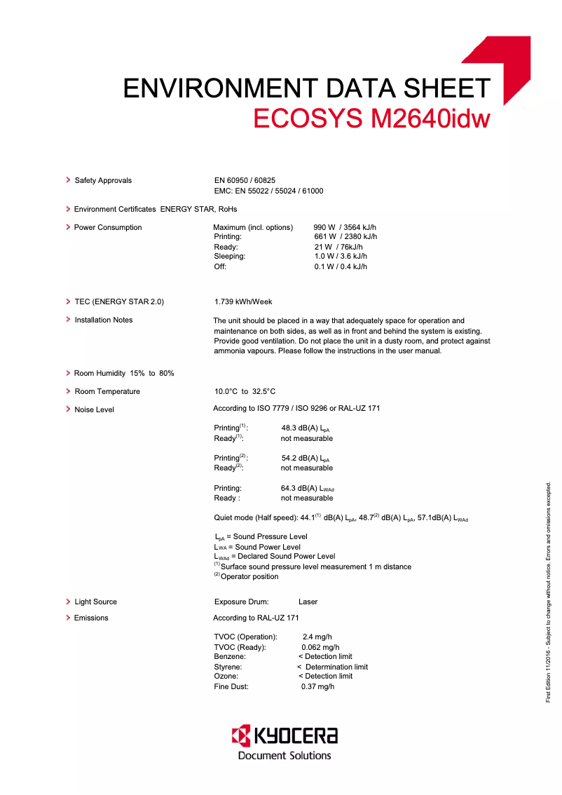 Image de la première page du manuel de l'appareil ECOSYS M2640idw
