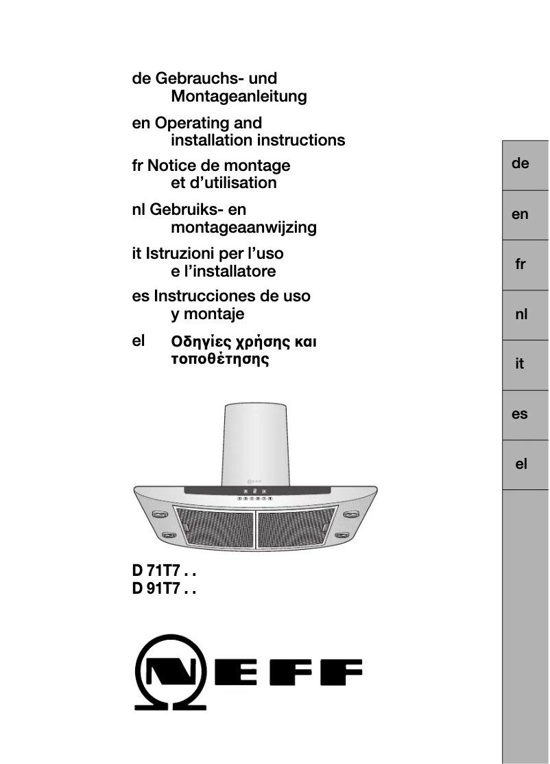 Page n°1 - Manuel utilisateur Neff IST 9158 N I91T58N