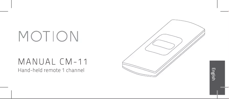 Page 1 de la notice Manuel utilisateur Motion CM-11