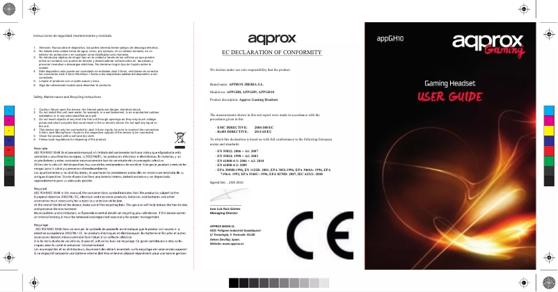 Page 1 de la notice Manuel utilisateur Approx appGH10