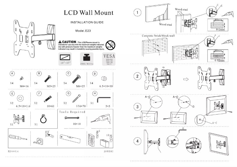 Page 1 de la notice Manuel utilisateur Barkan E23