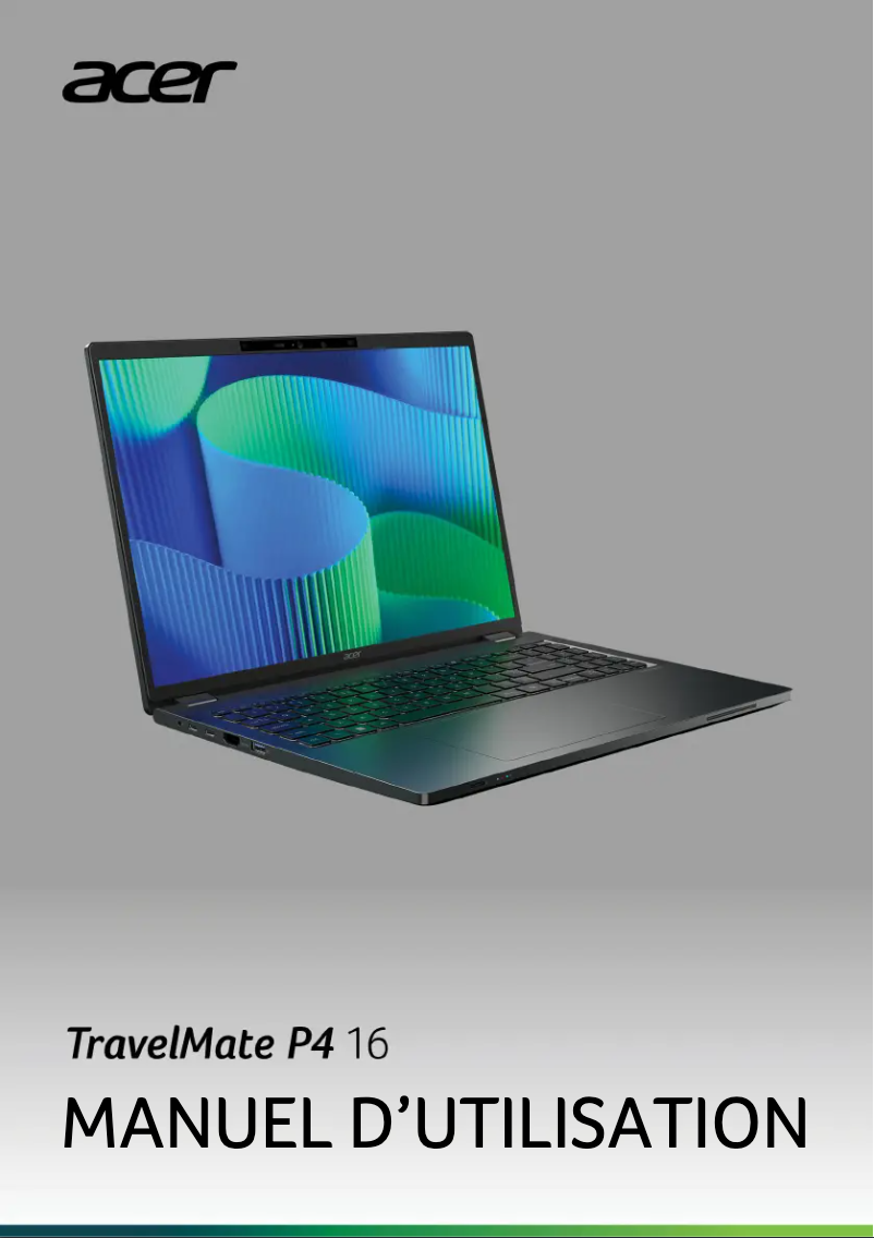 Page n°1 - Manuel utilisateur Acer TravelMate P4 16