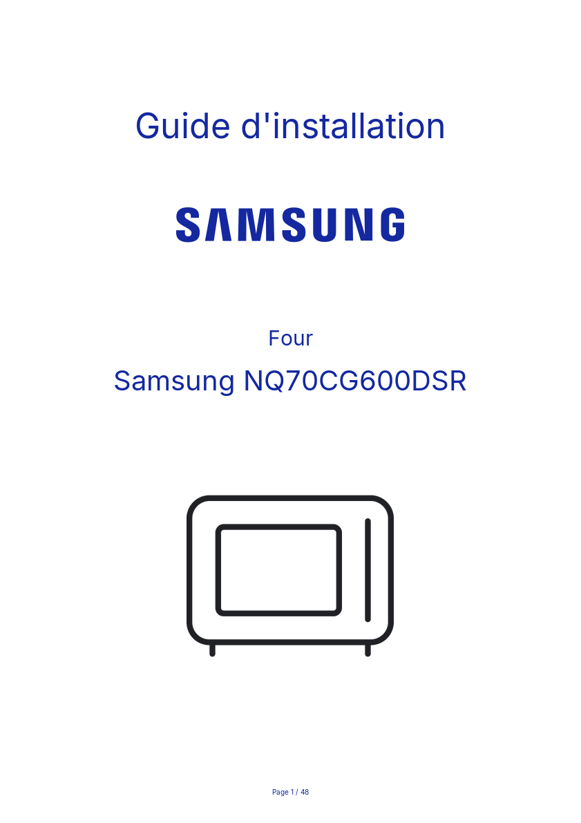 Image de la première page du manuel de l'appareil NQ70CG600DSR