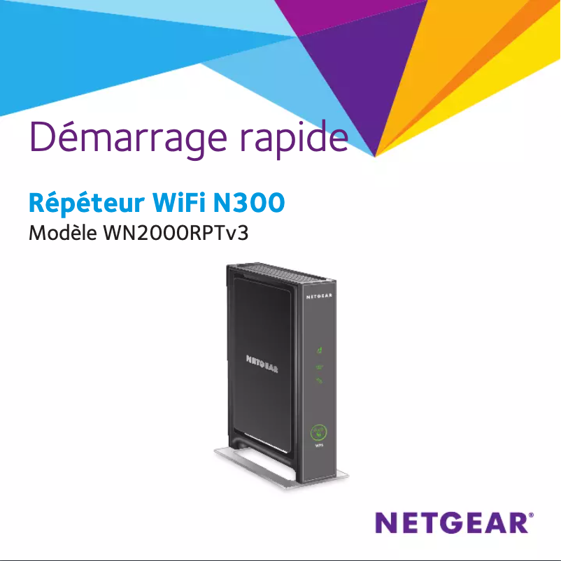 Page 1 de la notice Guide d'installation Netgear WN2000RPTv3