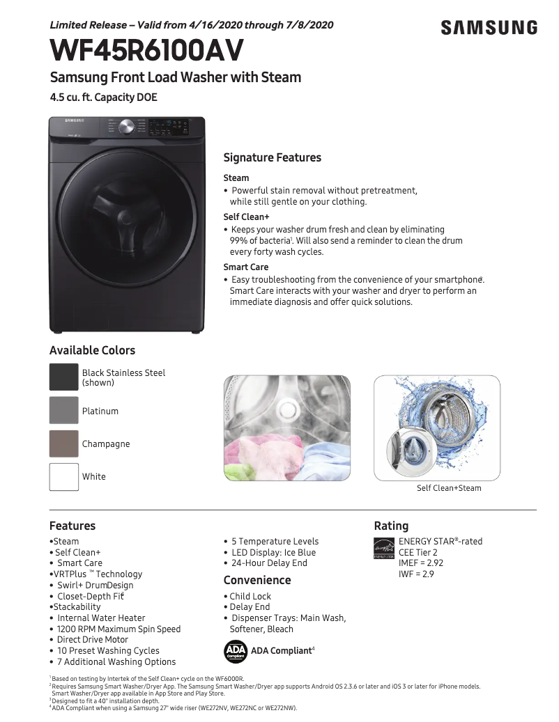 Image de la première page du manuel de l'appareil WF45R6100AV