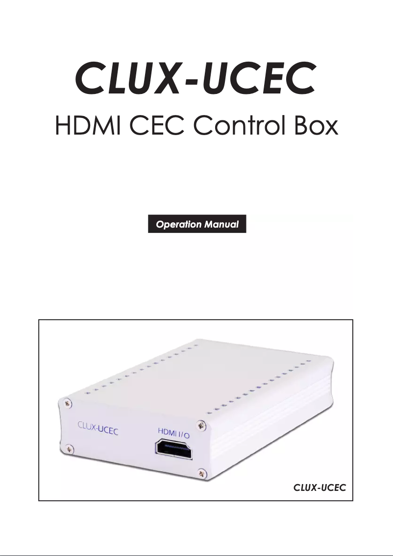 Image de la première page du manuel de l'appareil CLUX-UCEC