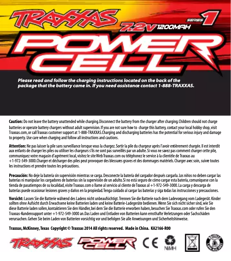 Page n°1 - Manuel utilisateur Traxxas 2925X