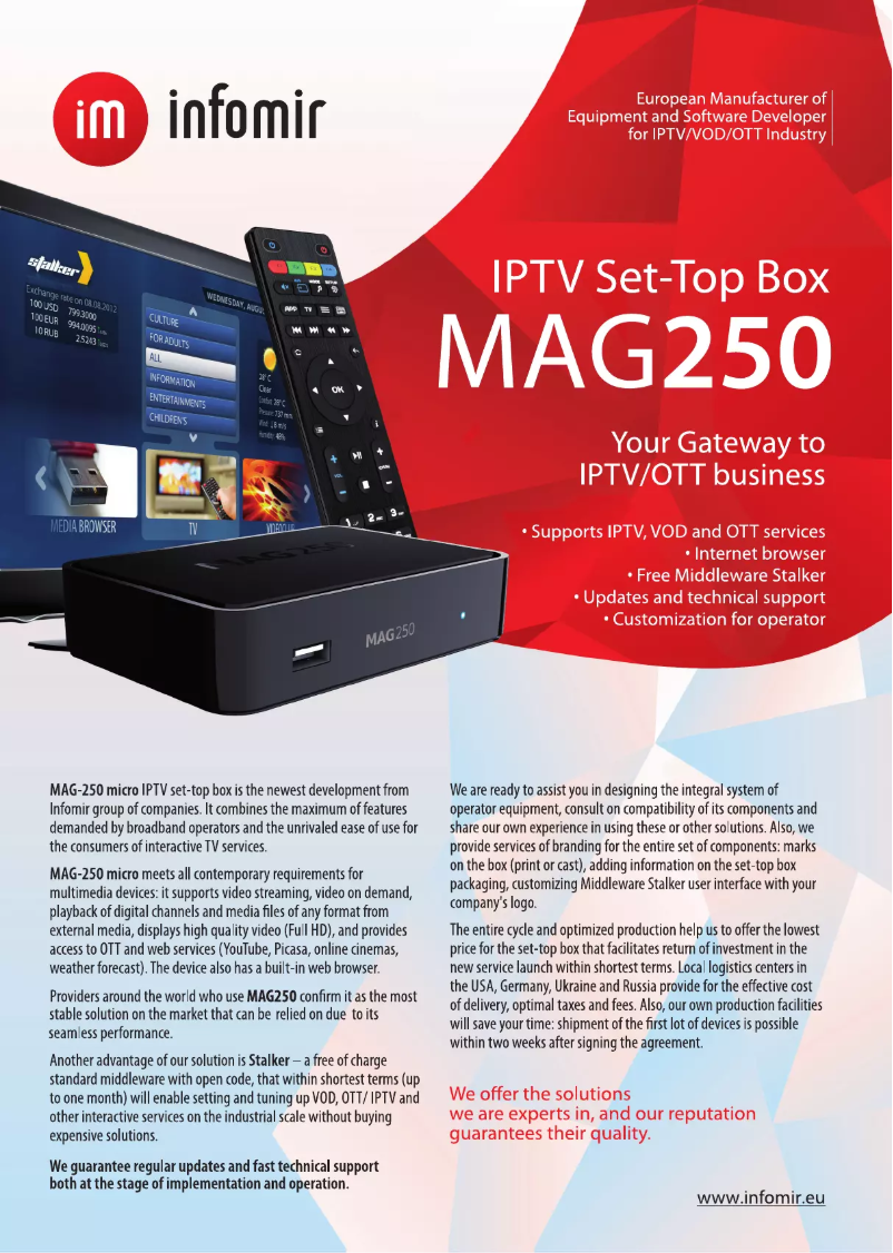 Image de la première page du manuel de l'appareil MAG250