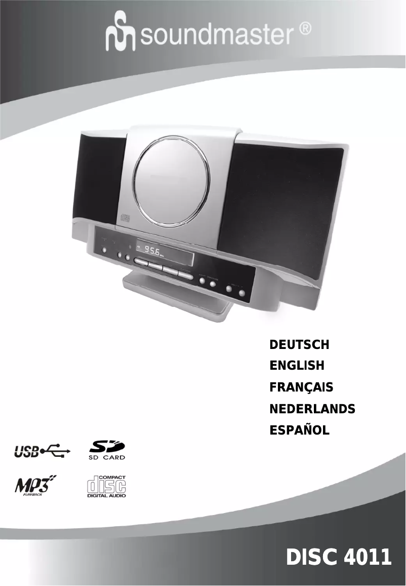 Page 1 de la notice Manuel utilisateur Soundmaster DISC 4011