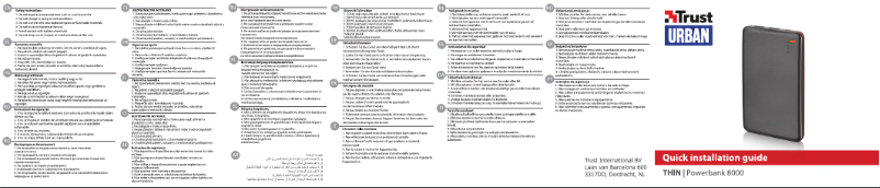 Page 1 de la notice Manuel utilisateur Trust Powerbank 8000T