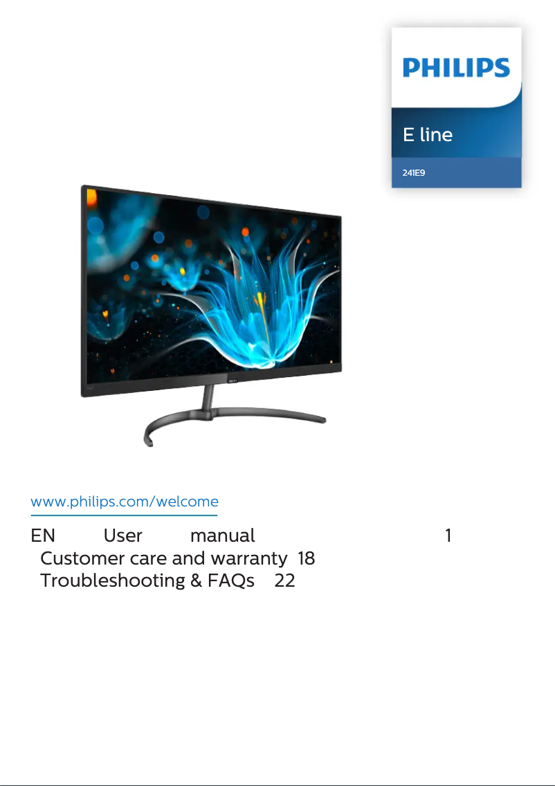 Page 1 of the manual User Manual Philips E Line 241E9