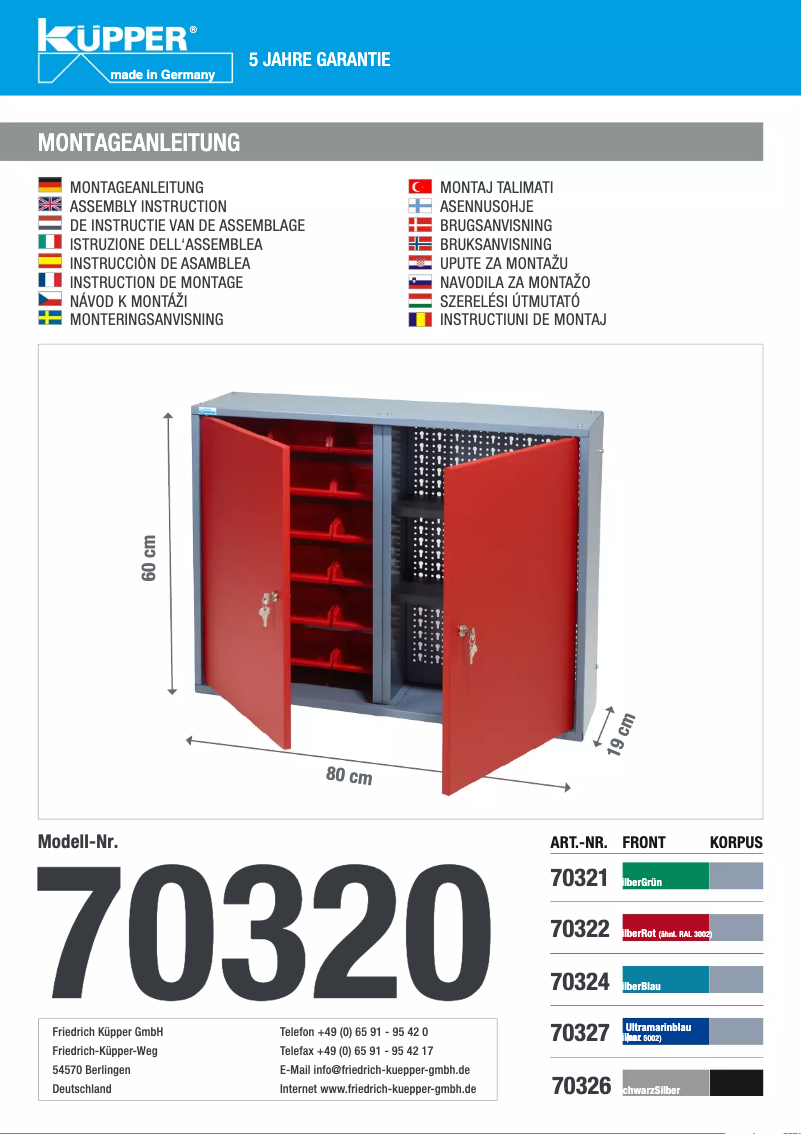 Page n°1 - Manuel utilisateur Küpper 70327