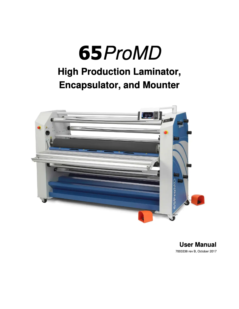 Page 1 de la notice Manuel utilisateur SEAL 65ProMD