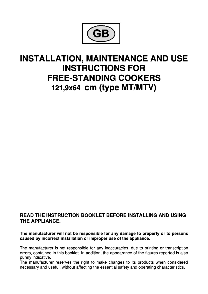 Page n°1 - Manuel utilisateur Bertazzoni H48 6G MFE VI