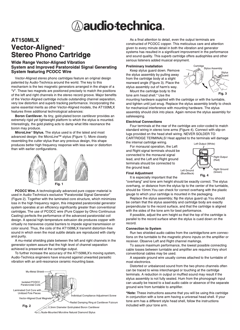Page 1 of the manual User Manual Audio-Technica AT150MLX