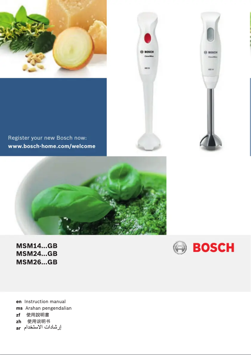 Page 1 de la notice Manuel utilisateur Bosch CleverMixx MSM2610BGB