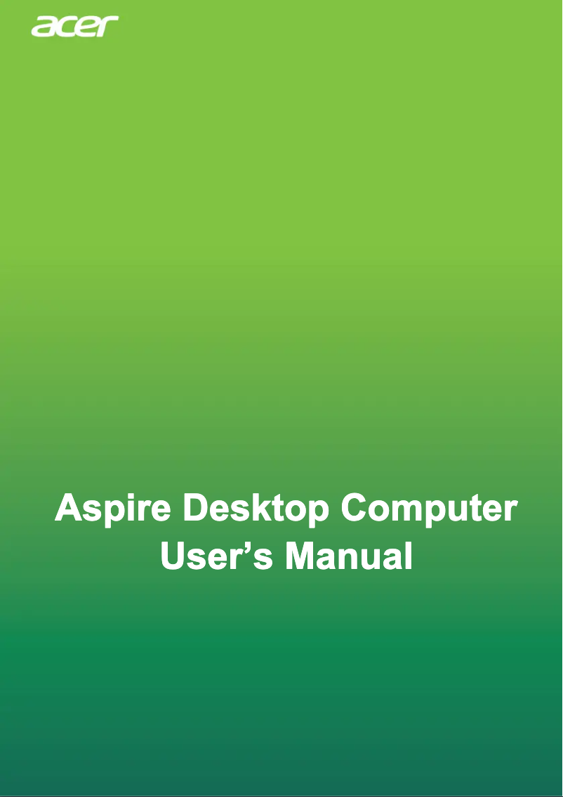 Page n°1 - Manuel utilisateur Acer Aspire TC