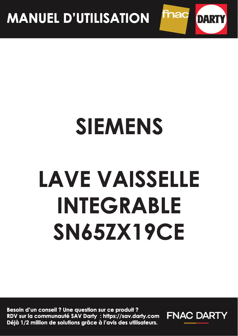 Page n°1 - Manuel utilisateur Siemens SN65ZX19CE