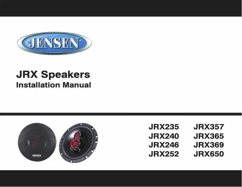 Page n°1 - Manuel utilisateur Jensen JRX650