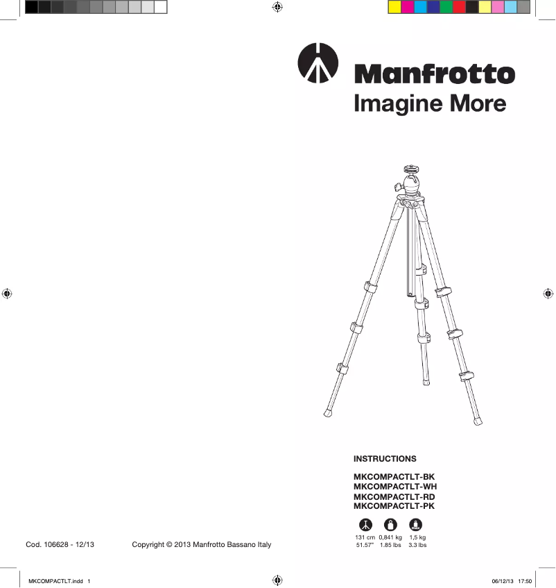 Page 1 de la notice Manuel utilisateur Manfrotto Compact Light