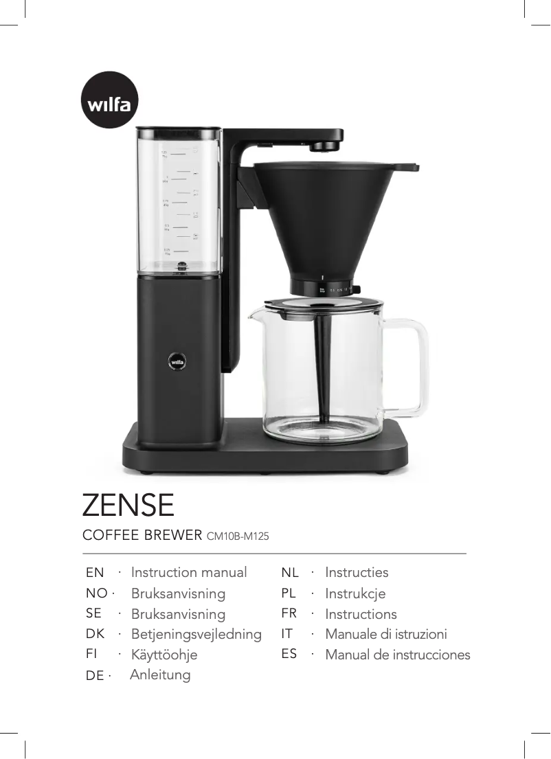 Page 1 de la notice Manuel utilisateur Wilfa Zense CM10B-M125