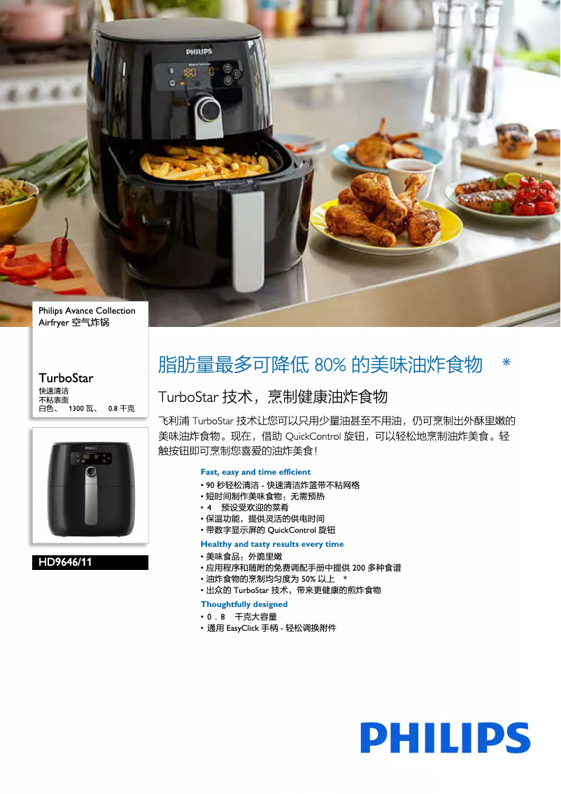 Page n°1 - Brochure Philips Avance Collection Airfryer HD9646