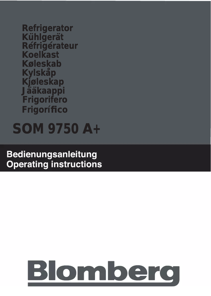 Page n°1 - Manuel utilisateur Blomberg SOM 9750
