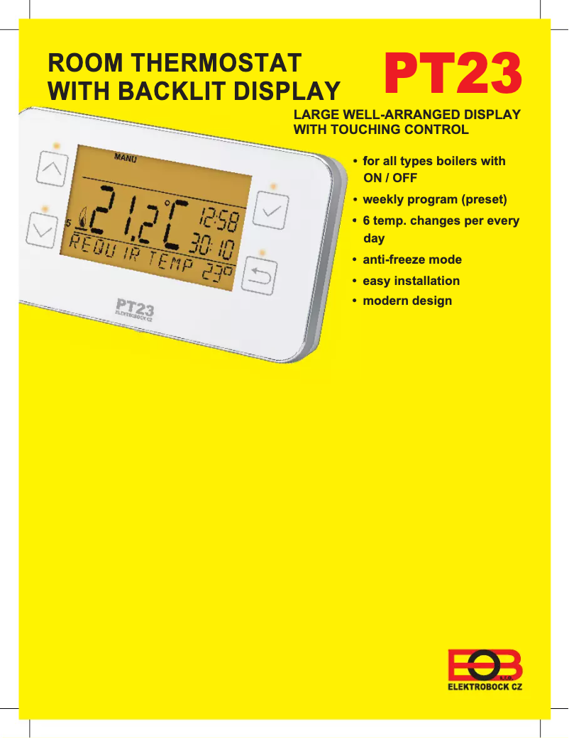 Page 1 de la notice Manuel utilisateur Elektrobock PT23