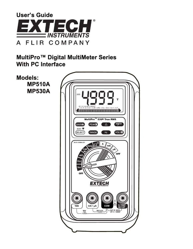 First page image of the manual for MP510A