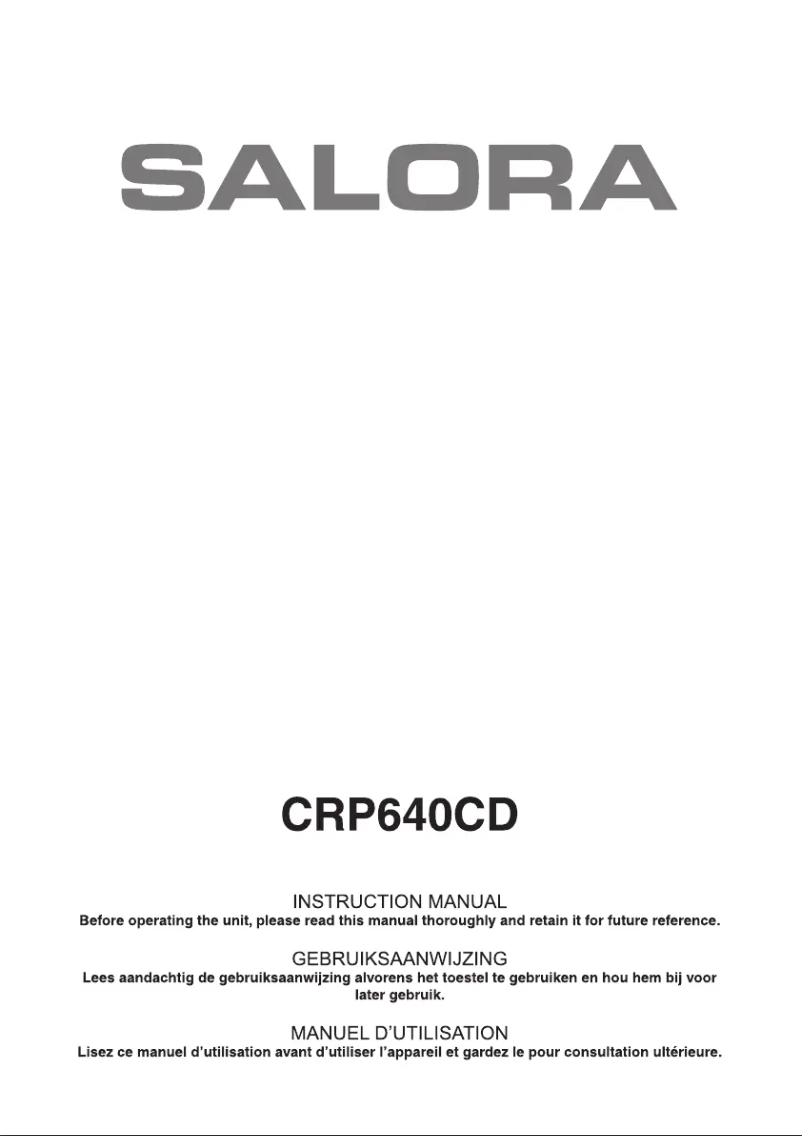 Page n°1 - Manuel utilisateur Salora CRP640CD