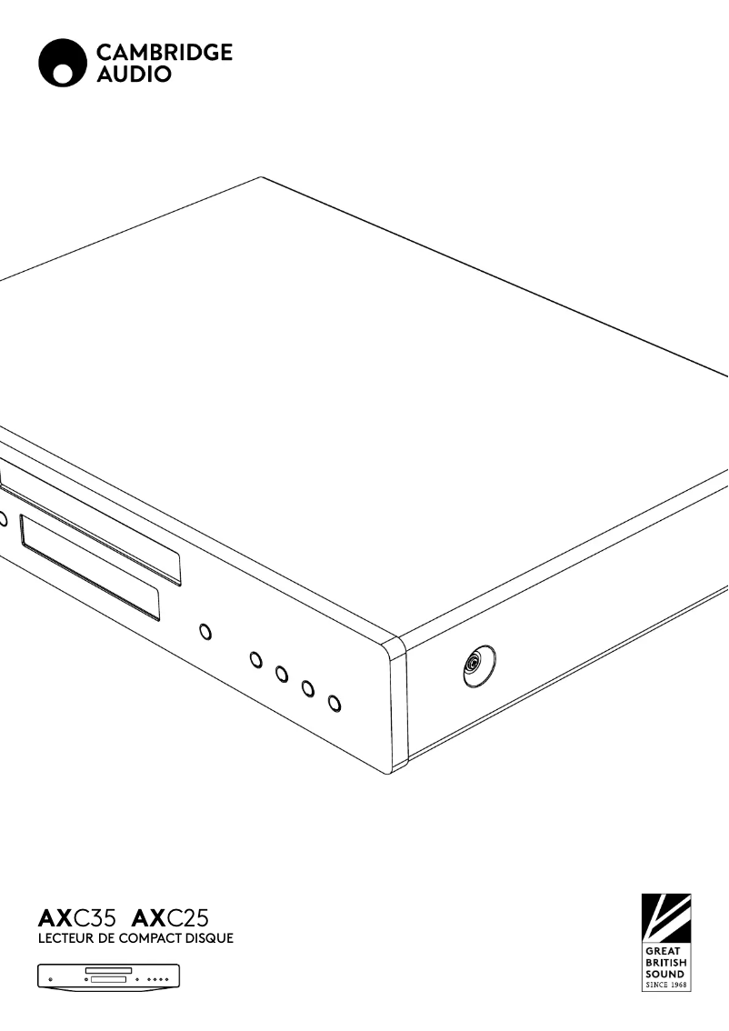 Page 1 de la notice Manuel utilisateur Cambridge AXC35