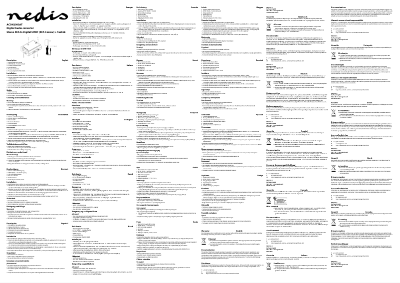 Image de la première page du manuel de l'appareil ACON2503AT